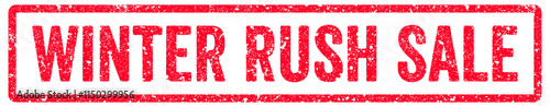 Winter Rush Sale Stamp Transparent Seal, Red Grunge Winter Rush Sale Word Rubber Stamp Seal