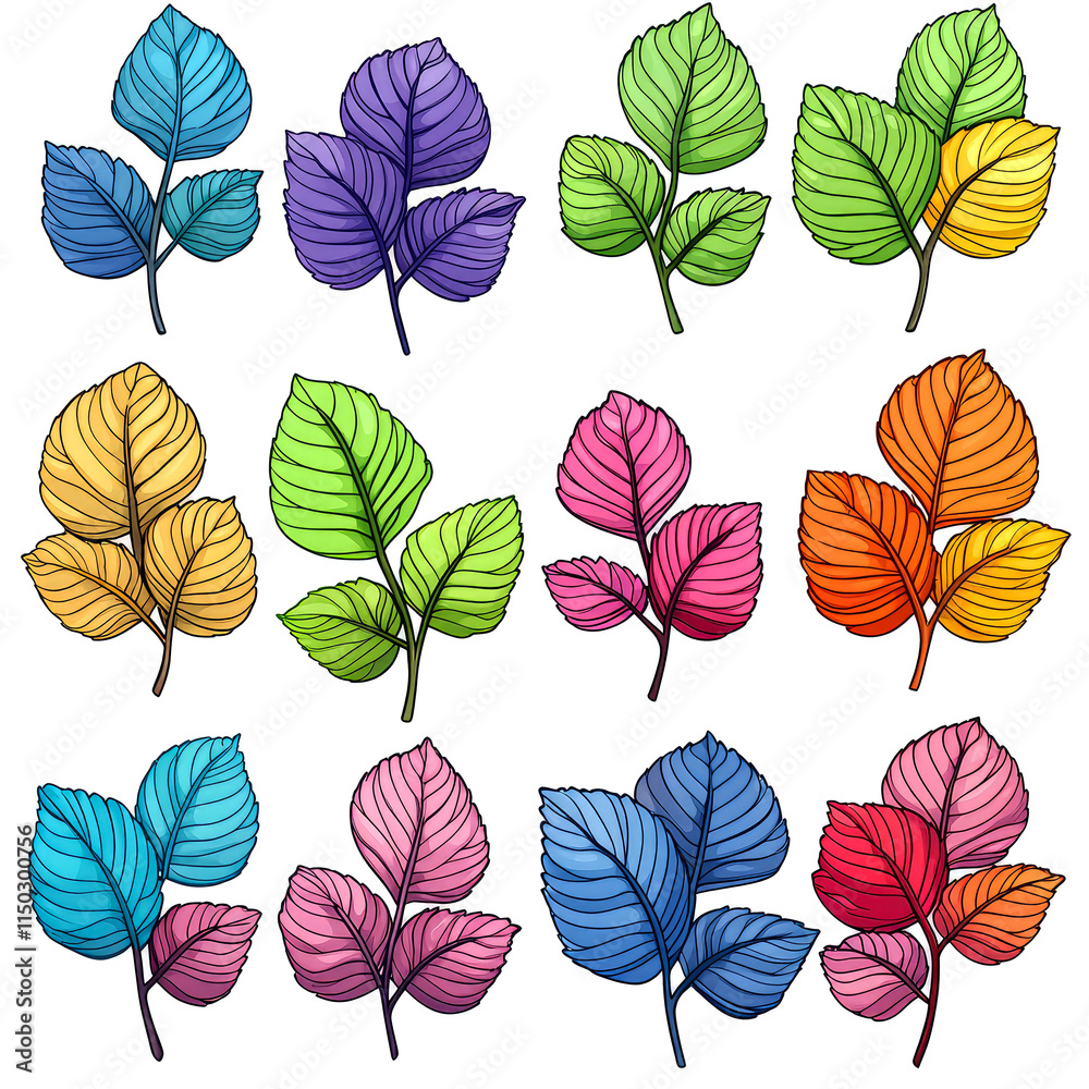 Obraz premium Colorful leaves illustration.