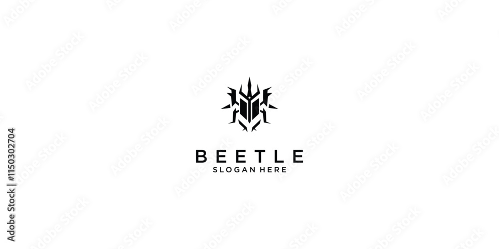 Creative beetle logo design with unique concept ,premium vector Creative beetle logo design with unique concept ,premium vector