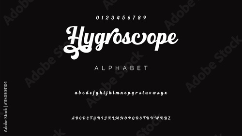 Luxury wedding alphabet logo font with tails. Typography elegant classic serif fonts and number decorative vintage retro logos branding. vector illustration