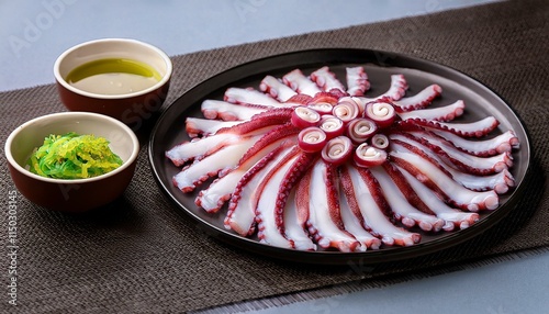 Octopus sashimi with wasabi mayo