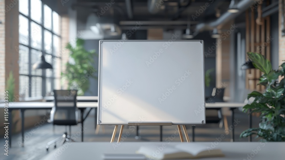 Portable whiteboard with erasable markers for creative minds modern office product display bright environment close-up view Portable whiteboard with erasable markers for creative minds modern office product display bright environment close-up view