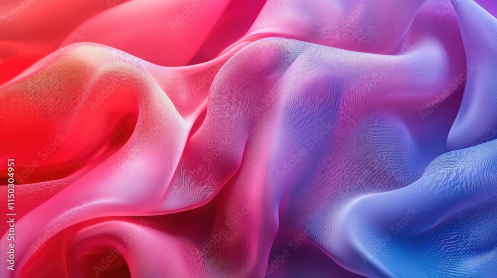 Obraz premium Abstract Background with 3D Wave Gradient Silk Fabric