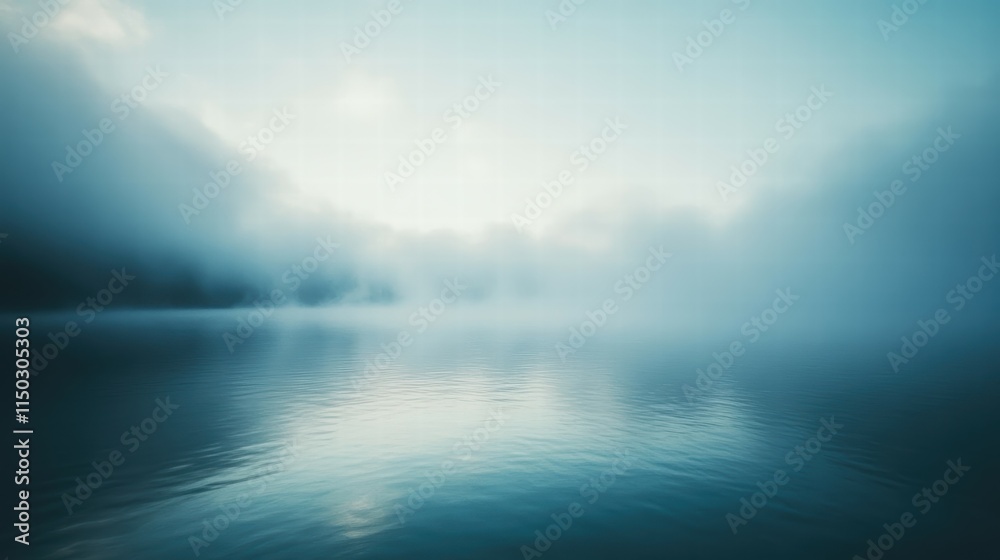 Fototapeta premium Captivating morning mist and reflection on a tranquil lake nature's serenity