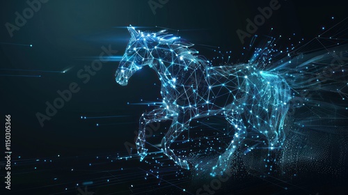 Abstract Digital Horse in Motion