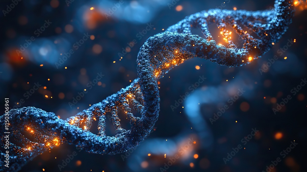 A blue molecule represents genetics, science, futuristic development in biology, DNA, chemistry, and research on viruses and diseases A blue molecule represents genetics, science, futuristic development in biology, DNA, chemistry, and research on viruses and diseases