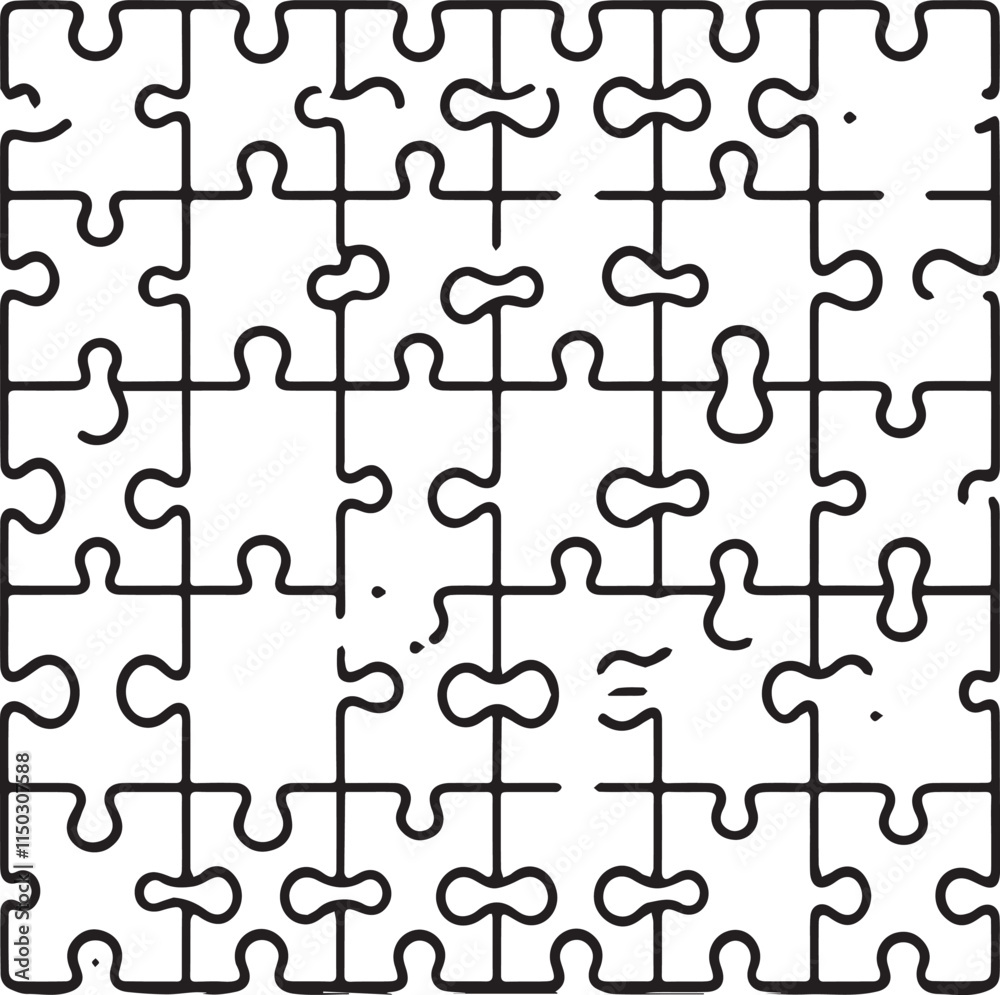 white puzzle with missing piece silhouette of vector white puzzle with missing piece silhouette of vector