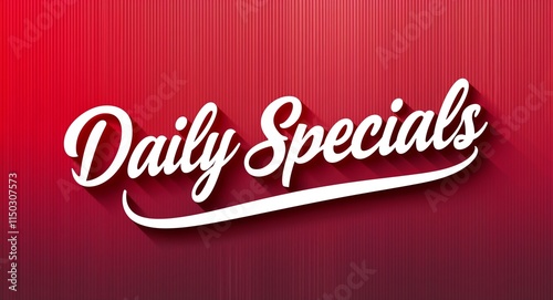 daily specials white calligraphic lettering on red gradient luxury concept background