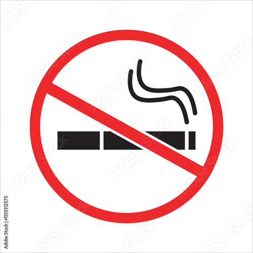 No smoking sign symbol. No smoking area