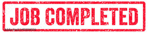Job Completed Stamp Transparent Seal, Red Grunge Job Completed Word Rubber Stamp Seal