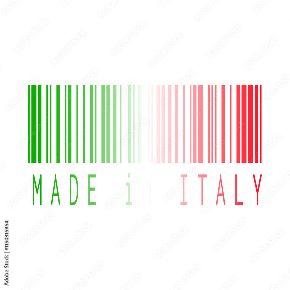 Made in Italy quality label with barcode PNG Made in Italy quality label with barcode PNG