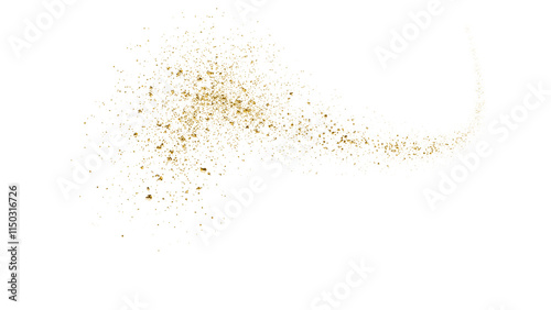飛び散る粒子、粉：金