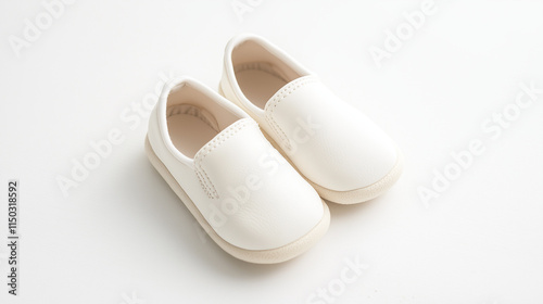 White Leather Slip-on Shoes...