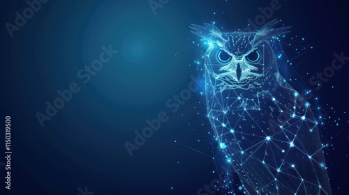 Abstract Owl Illustration with a Futuristic Digital Art Style
