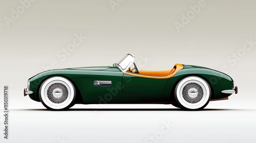 Stunning Ultra-Photorealistic Car in British Racing Green With a Brown Interior