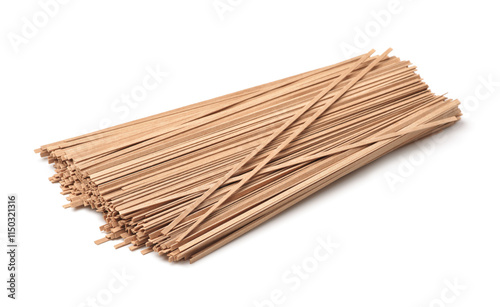 Uncooked buckwheat soba noodles