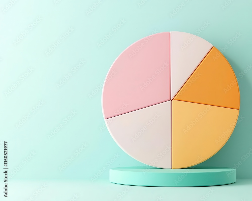 Obraz premium 3D pie chart comparing asset allocation in ETFs and mutual funds, diversified strategy, financial clarity