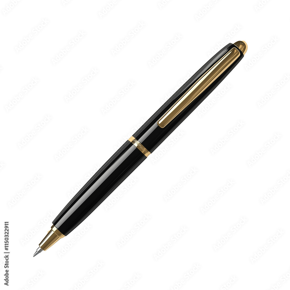 Elegant Fountain Pen: Classic Writing Instrument Isolated On A White Background Elegant Fountain Pen: Classic Writing Instrument Isolated On A White Background