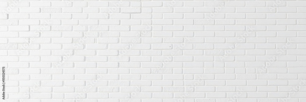 Obraz premium Clean white brick wall texture, minimalist backdrop, urban,white brick wall