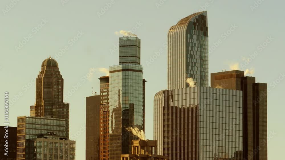 Bustling Streets and Soaring Skyscrapers from Aerial View Bustling Streets and Soaring Skyscrapers from Aerial View