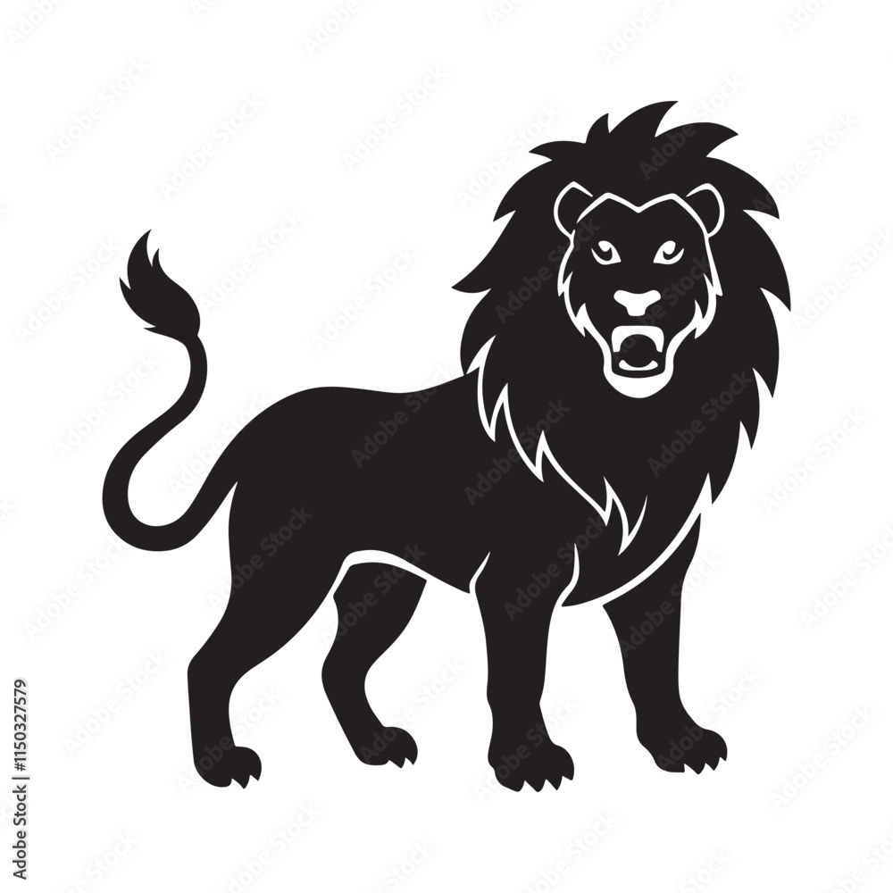lion icon. isolated vector image for emblem and logo. courage, black lion lion icon. isolated vector image for emblem and logo. courage, black lion