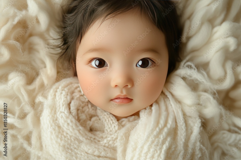 Serene Newborn Wrapped in Gentle Fabric Serene Newborn Wrapped in Gentle Fabric