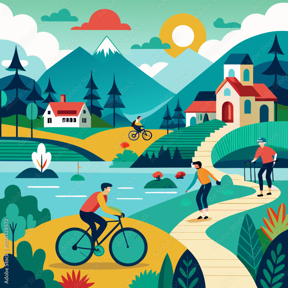 Fototapeta premium bicycle touring