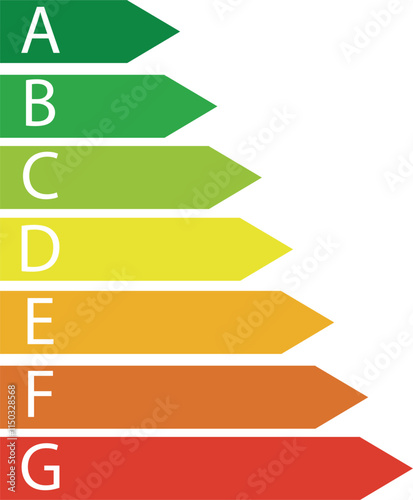 Energy labels on white background illustration