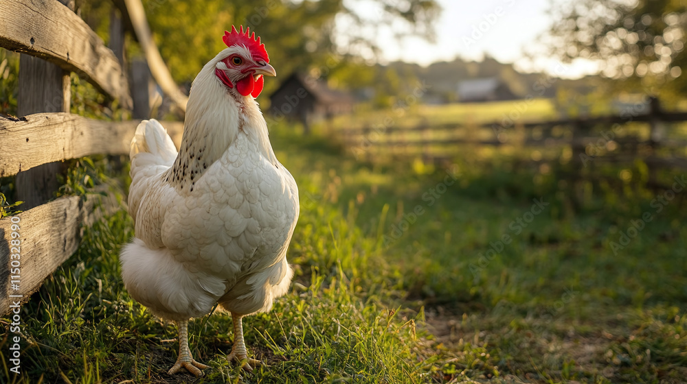 Fototapeta premium Chickens on the nest, Laying hens