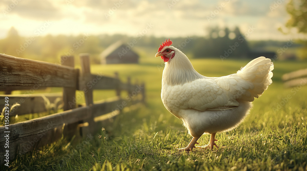 Fototapeta premium Chickens on the nest, Laying hens