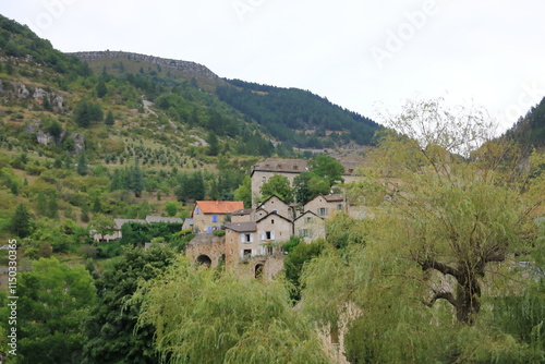 Wallpaper Mural The village of Sainte-Enimie in the Gorges du Tarn, one of the most beautiful villages in France. Occitanie, Lozere, Florac Torontodigital.ca