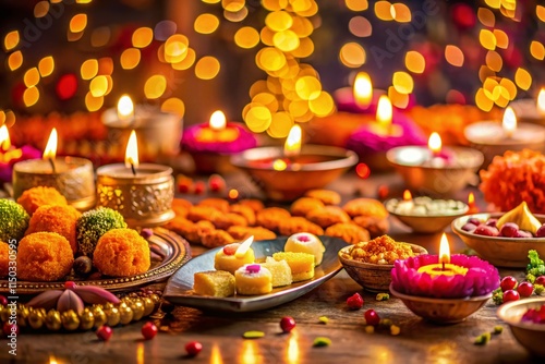 Diwali Sweets, Diyas & Flowers: Tilt-Shift Festive Photography photo