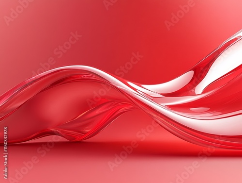 Abstract red wave design on soft background. photo