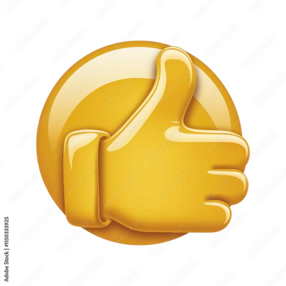 Smiling Emoji Giving Thumbs Up on a Clean White Background Smiling Emoji Giving Thumbs Up on a Clean White Background