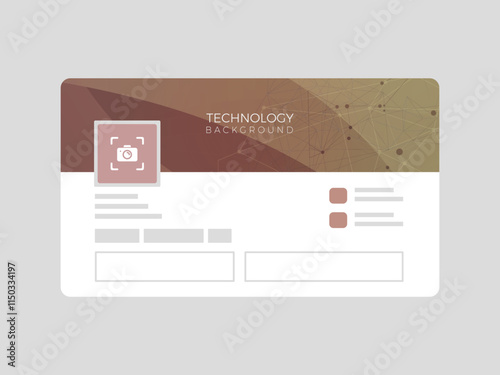 LinkedIn profile page mockup presentation and Abstract design for social media timeline cover presentation
