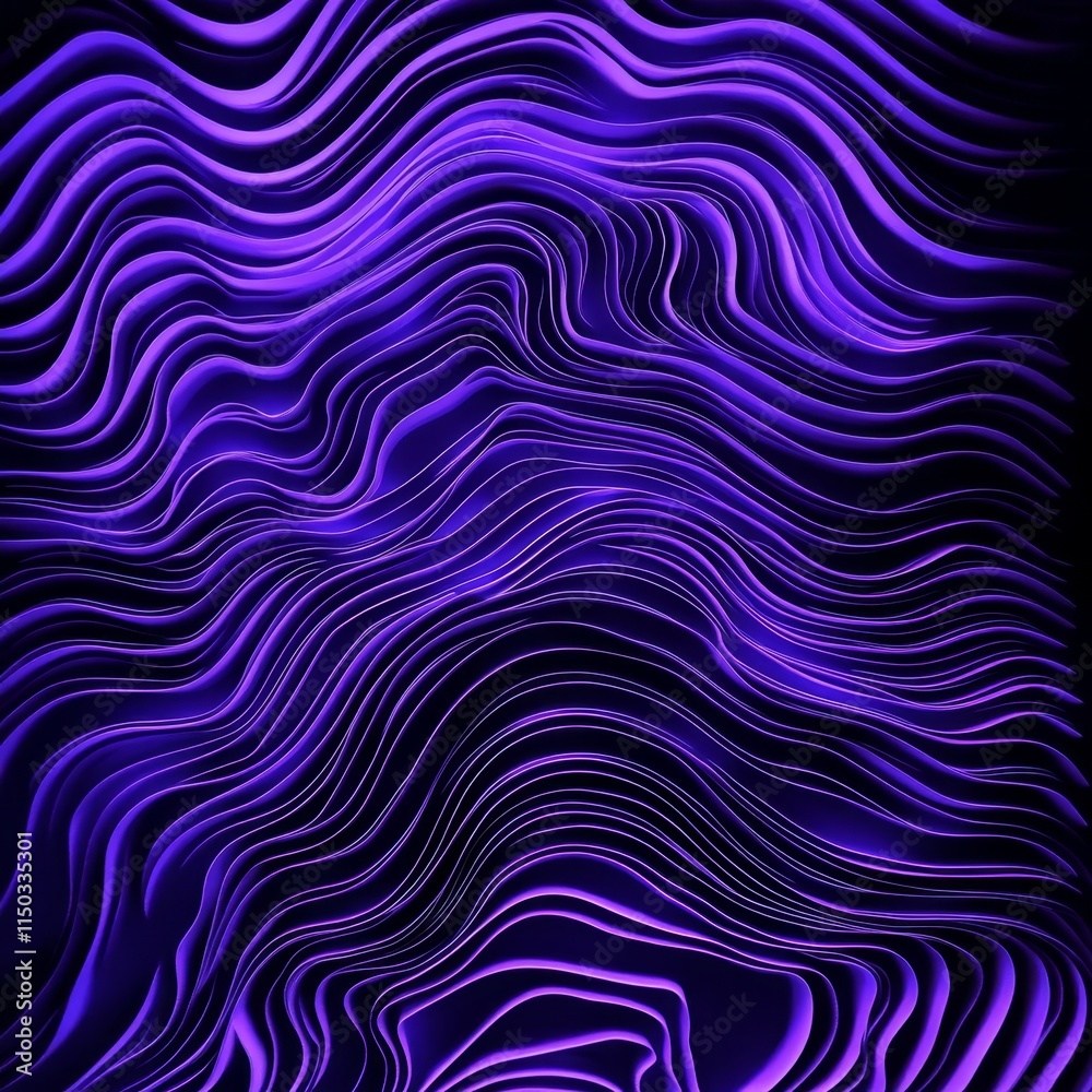 Waves of Purple Light Create an Abstract Pattern in a Dark Space, Showcasing Fluid Movement and a Mesmerizing Design in a Vibrant Color Palette Waves of Purple Light Create an Abstract Pattern in a Dark Space, Showcasing Fluid Movement and a Mesmerizing Design in a Vibrant Color Palette