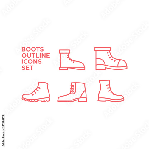 Boot shoes icon logo template isolated on white background.