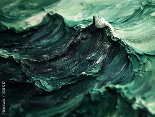 Dynamic ocean waves captured in motion. photo