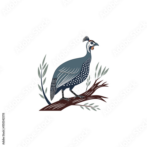 guinea hen vector illustration 