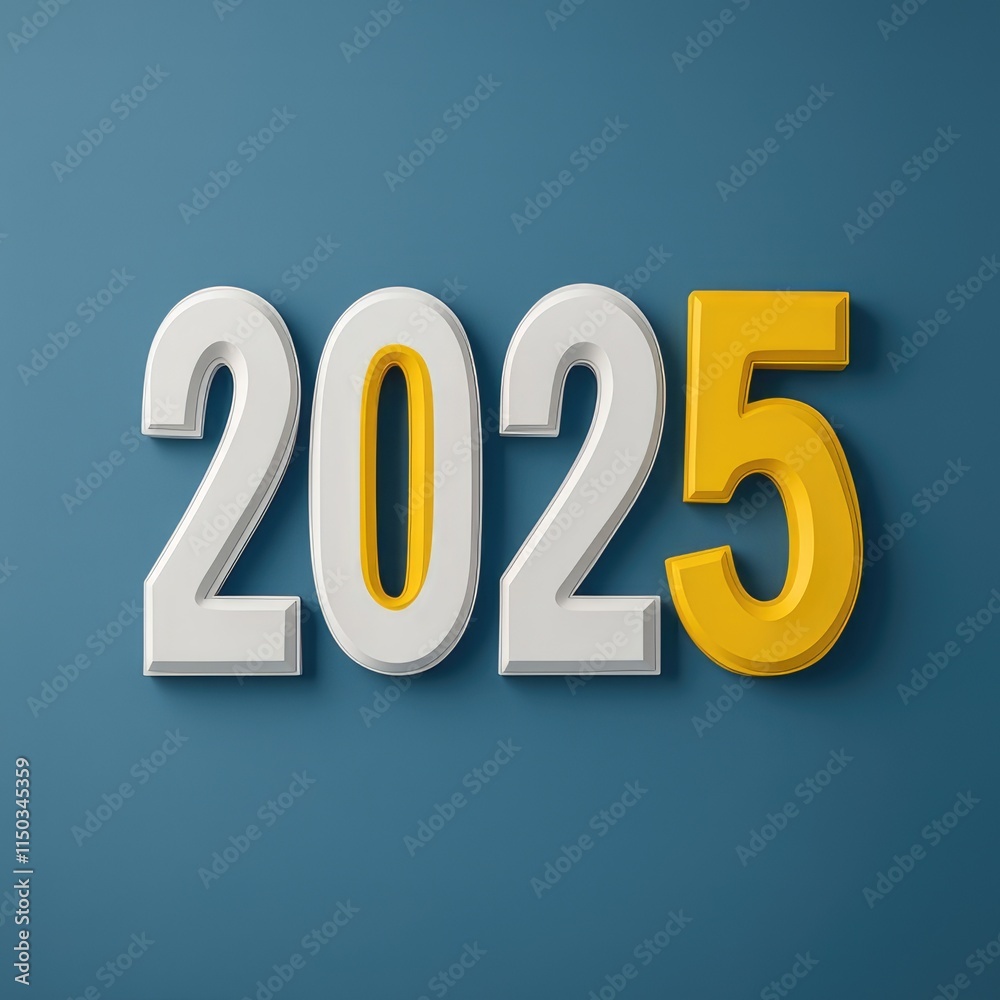 2025, composed of various cute digital shapes, is full of retro art 2025, composed of various cute digital shapes, is full of retro art