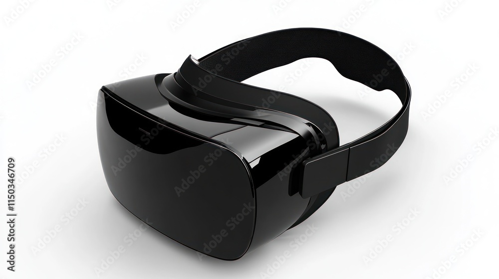Black VR headset isolated on white background. Black VR headset isolated on white background.