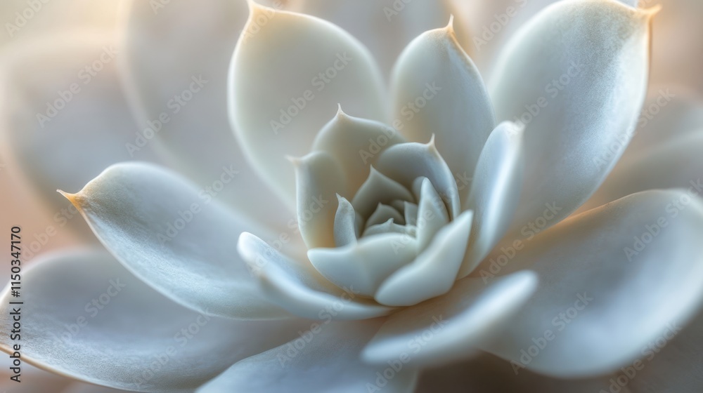 Serene Succulent: A Close-Up of Delicate Petals Serene Succulent: A Close-Up of Delicate Petals