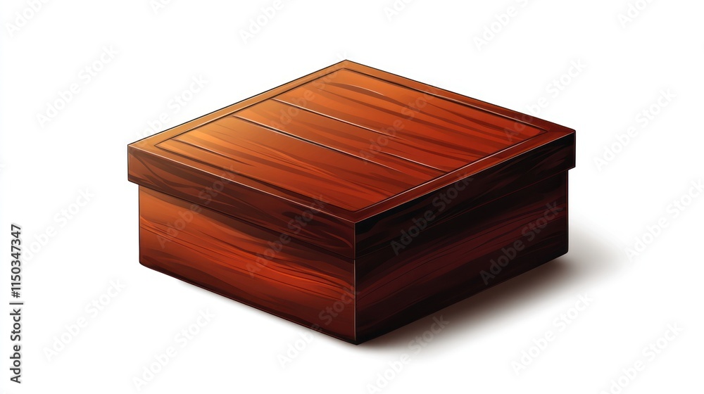 Square wooden box with lid. Square wooden box with lid.