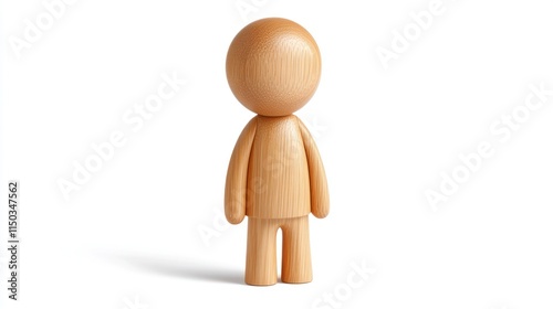 Fototapeta Naklejka Na Ścianę i Meble -  Wooden figurine standing on white background. (1)