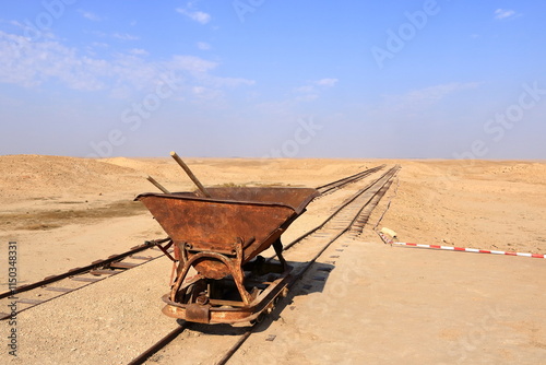 equipment of the archaeologists who working at the excavation site in the Ancient City of Uruk, Iraq photo