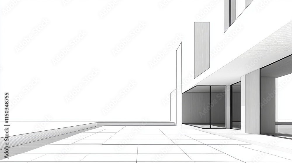 Obraz premium Modern architecture with minimalistic design.