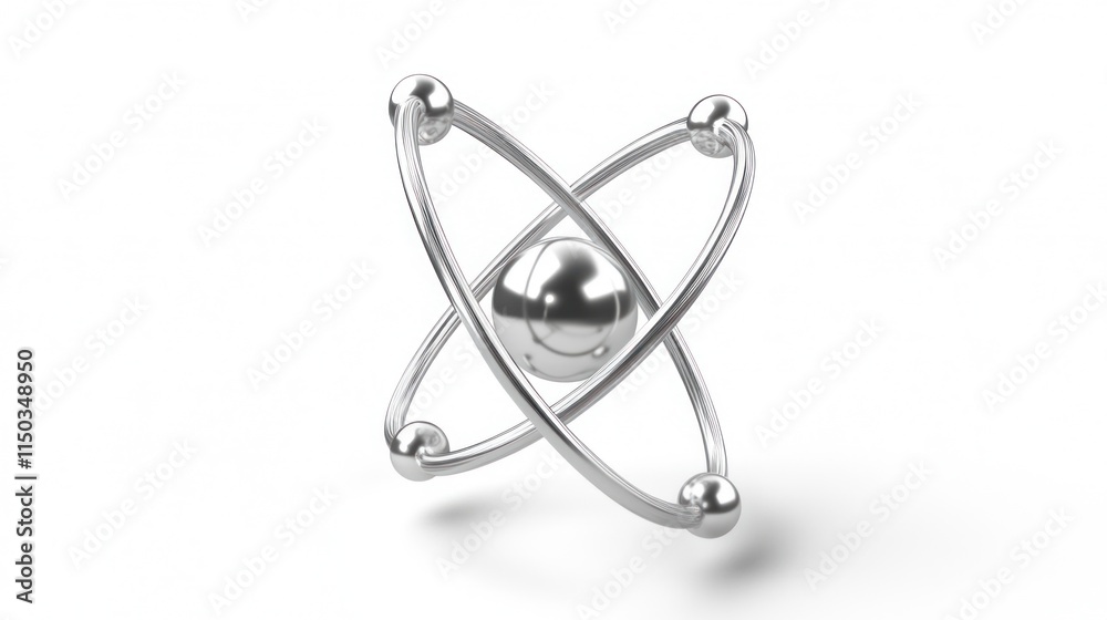 3D model of a silver atom. 3D model of a silver atom.