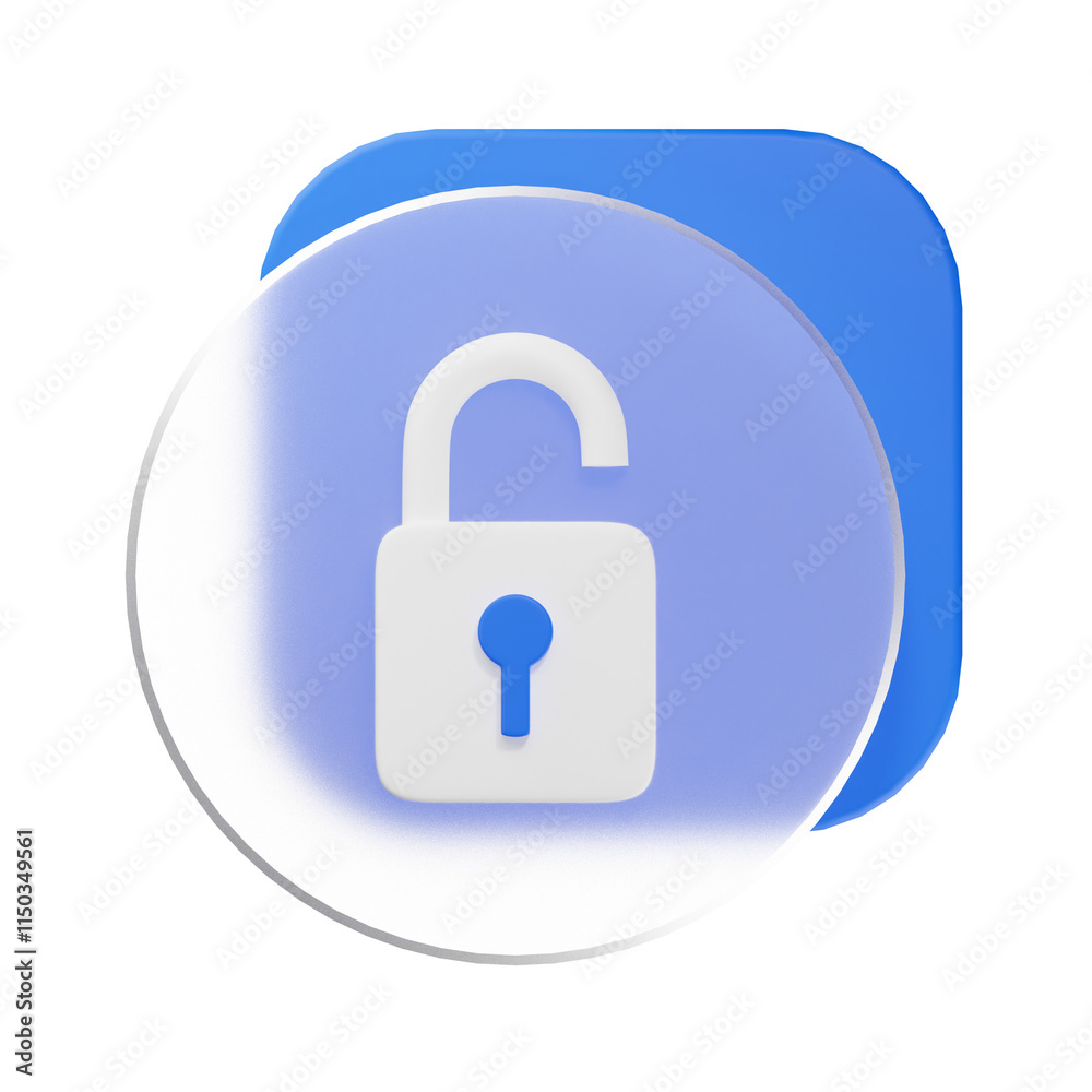 3d unlock icon 3d unlock icon