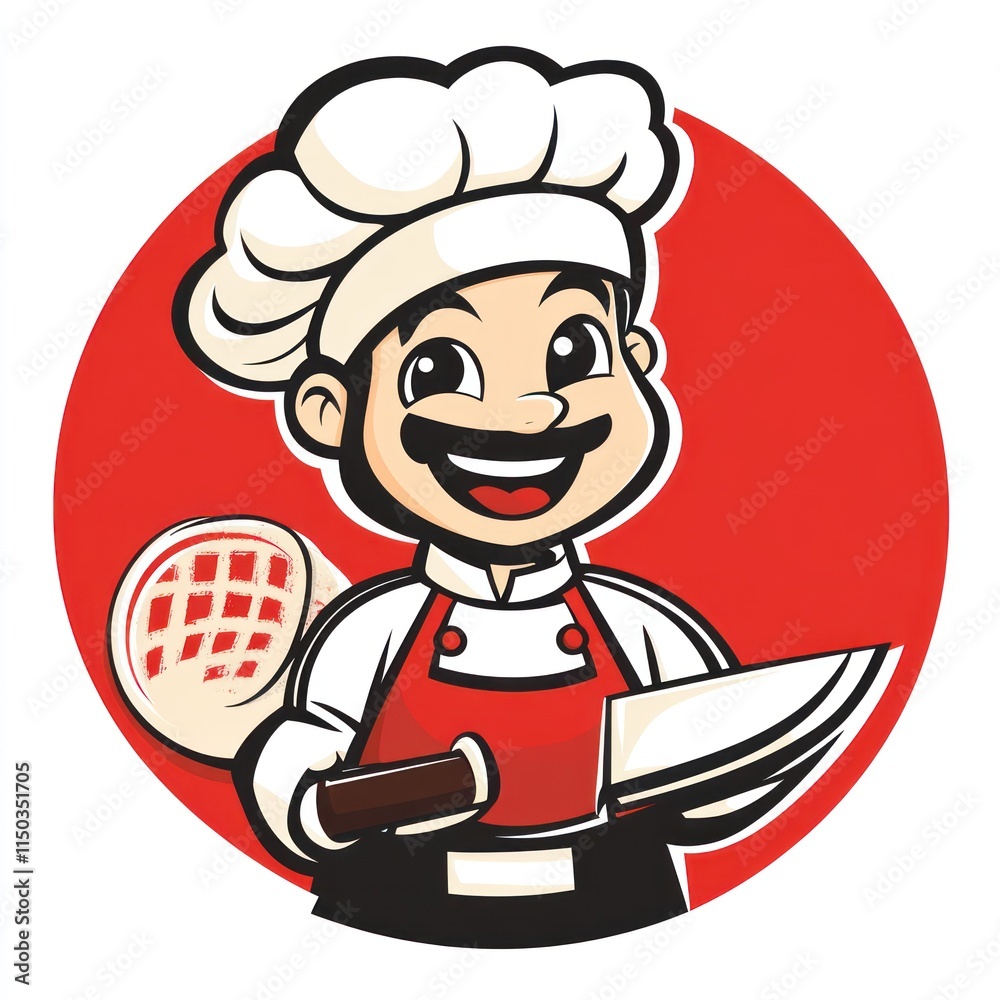 Happy Chef Cartoon Character Holding Kitchen Utensils Happy Chef Cartoon Character Holding Kitchen Utensils