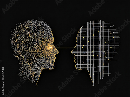 Chaos, Order, Mind, Thoughts, Connection, Disconnection, Complexity, Simplicity, Contrast, Balance, Entropy, Structure, Darkness, Light, Positive, Negative, Yin, Yang, Duality, Opposites, Symmetry, As